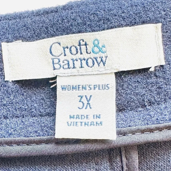 NWT CROFT & BARROW Women Button Down Round Neck Blue Business Jacket Plus Sz 3X - Picture 9 of 11